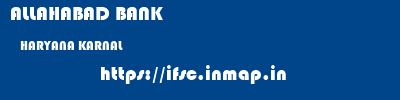 ALLAHABAD BANK  HARYANA KARNAL    ifsc code